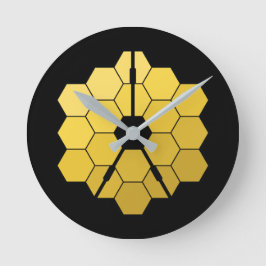 Relógio Redondo James Webb Space Telescope (JWST) Golden Mirror Th