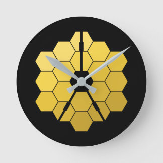 Relógio Redondo James Webb Space Telescope (JWST) Golden Mirror Th