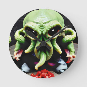 Relógio Redondo Jantar com Cthulhu