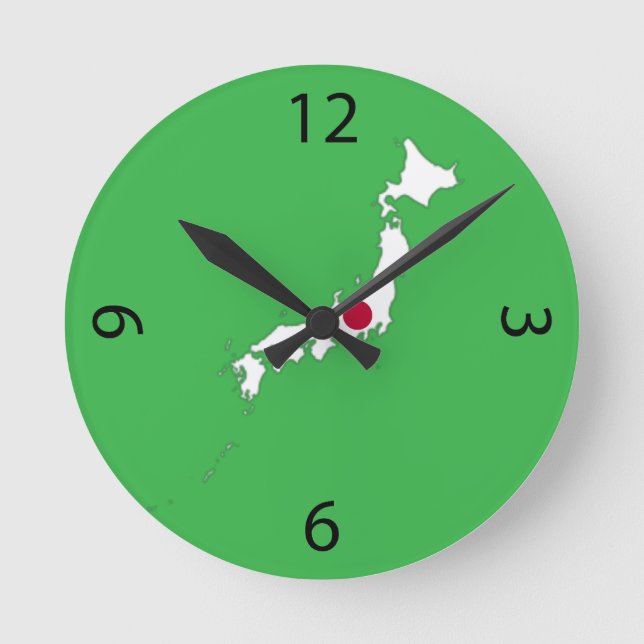 Relógio Redondo Japan flag on the map (Frente)