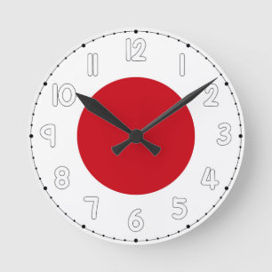 Relógio Redondo Japan Flag Wall Clock - Flag of Japan