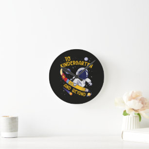 Relógio Redondo Jardim de Infância E Além Astronauta Volta às Aula