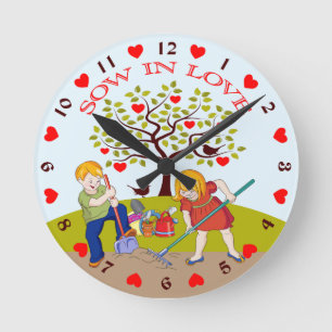 Relógio Redondo Jardim Retroativo, Jardinagem Infantil