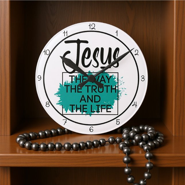 Relógio Redondo Jesus The Way The Truth And The Life Graphic (Criador carregado)