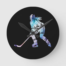 Relógio Redondo Jogador de hóquei multicolores