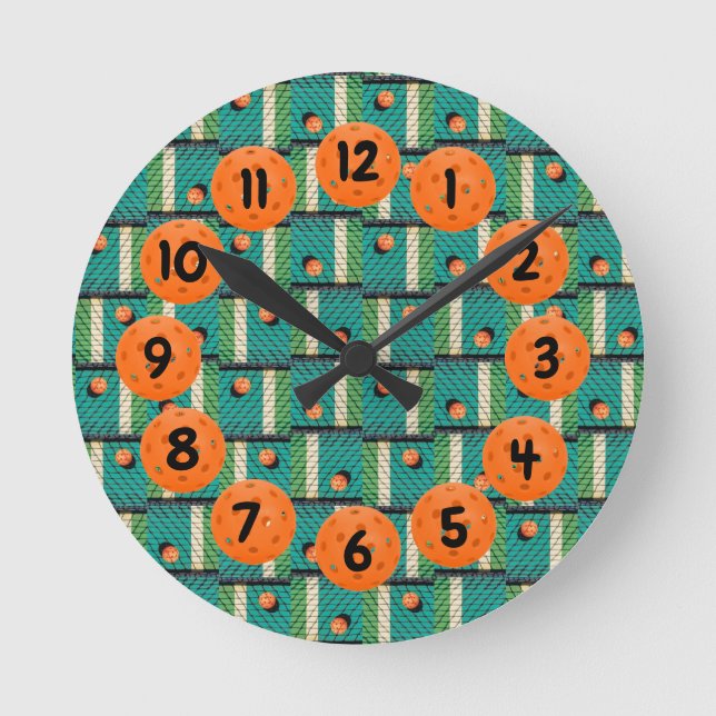 Relógio Redondo Jogando Pickleball até que as luzes acendam R (Frente)