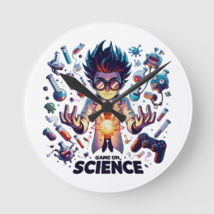 Relógio Redondo Jogo de Concoção Química, Tema de Ciência