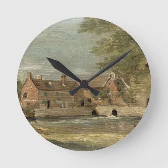 Relógio Redondo John Constable | Flatford Mill (óleo no painel) (Frente)