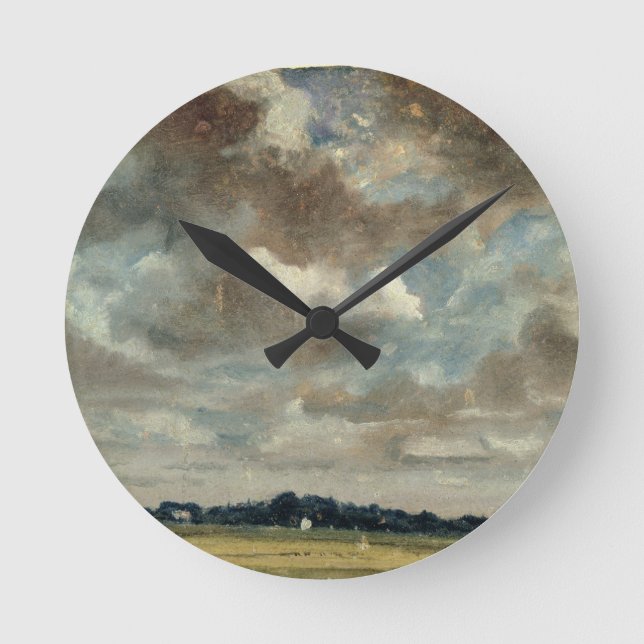 Relógio Redondo John Constable | Paisagem extensiva com Clo Cinza (Frente)