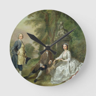 Relógio Redondo Jonathan Tyers (d.1767) e sua filha, Elizabet