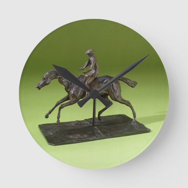 Relógio Redondo Jóquei em um cavalo (bronze) (Frente)