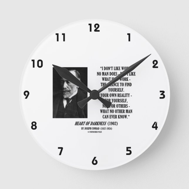 Relógio Redondo Joseph Conrad Ocorre Em Sua Própria Citação De Rea (Frente)