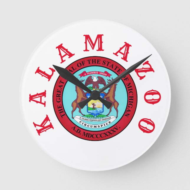 Relógio Redondo Kalamazoo, Michigan (Frente)