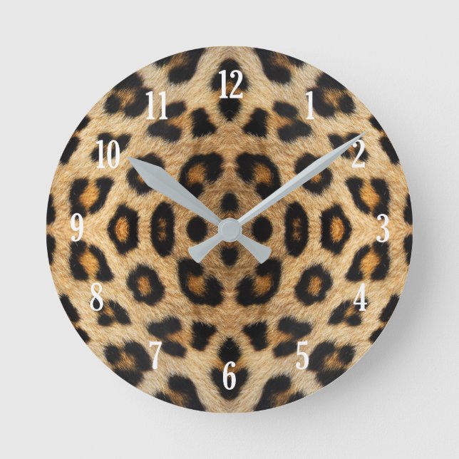 Relógio Redondo Kaleidoscope Pele-leopardo Padrão (Frente)