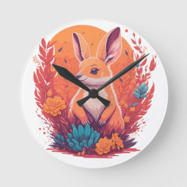 Relógio Redondo Kangaroo amantes - trabalho de arte canguru