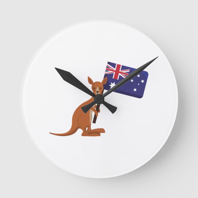 Relógio Redondo kangaroo australia flag (Frente)