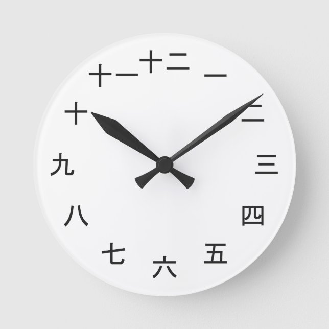 Relógio Redondo Kanji Clock 1-12 (Frente)