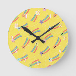 Relógio Redondo Kawaii Cute Shoting Stars