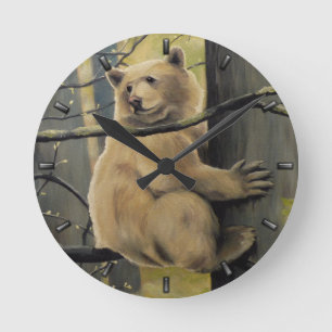 Relógio Redondo Kermode Bear Clock Bear Art Wall Clocks Bear Decar