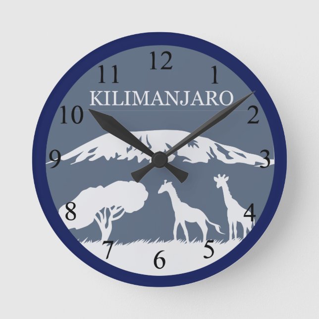 Relógio Redondo Kilimanjaro (Azul) (Frente)