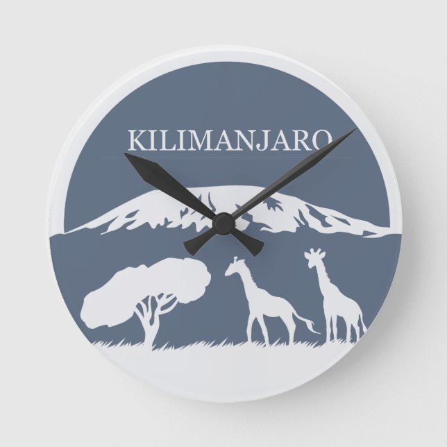 Relógio Redondo Kilimanjaro (azul) (Frente)