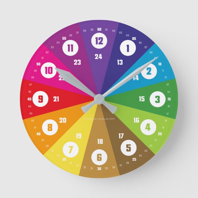 Relógio Redondo Kinderzimmeruhr Lernuhr Lehruhr Klassenzimmer Wand (Frente)