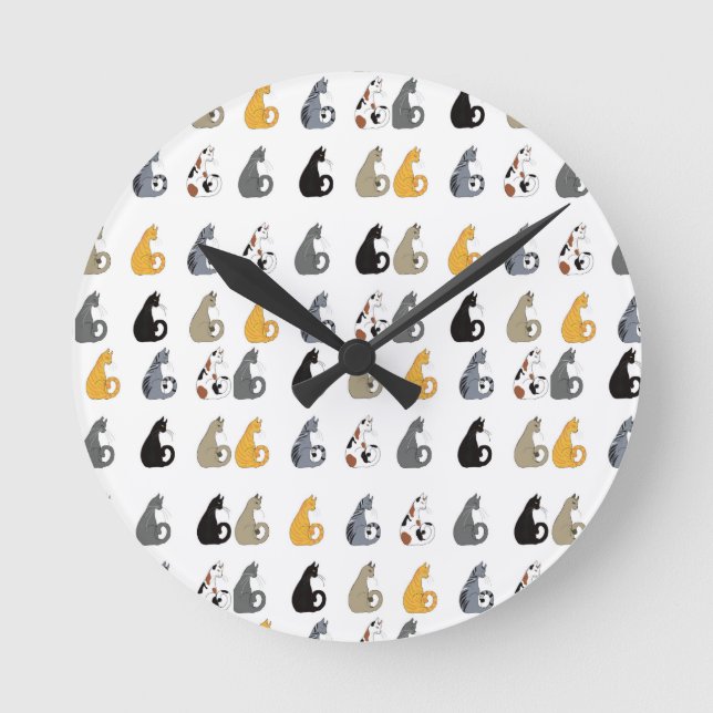 Relógio Redondo Kitty Cats Wall Clock (Frente)