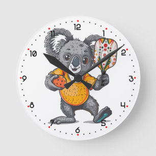 Relógio Redondo Koala-ficado para Dinke Pickleball