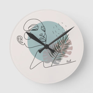 Relógio Redondo La rêveuse endormie-Art minimaliste