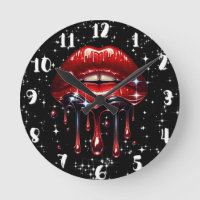 Lábios Vermelhos Gotejando Brilho Glamour Faísca A