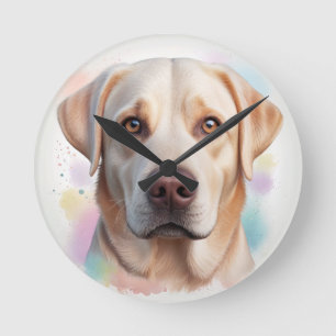 Relógio Redondo Labrador Retriever, Arte Whimsical Mágica