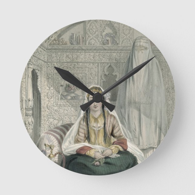 Relógio Redondo Ladies of Caubul in their In and Out-of-Door Costu (Frente)