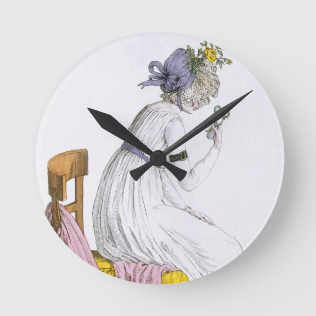 Relógio Redondo Lady vestindo um negligente, do "Costume Parisien" (Frente)