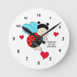 Relógio Redondo Ladybug com coração