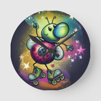 Relógio Redondo Ladybug Roller Disco Wall Clock
