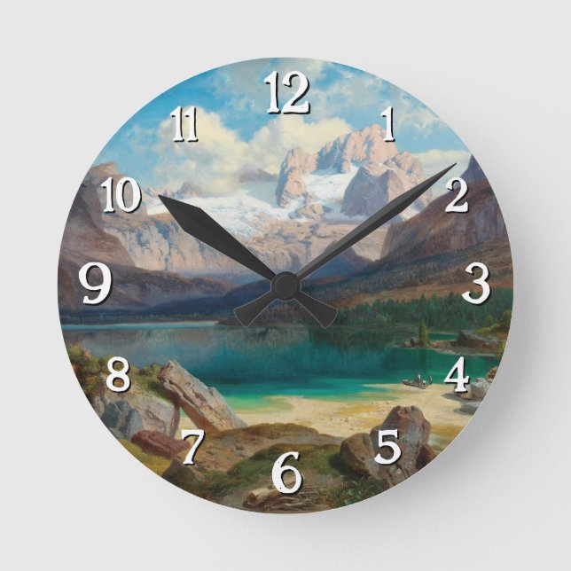 Relógio Redondo Lago Gosau Com Vista Do Dachstein Massif (Frente)