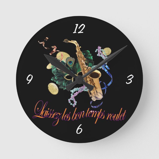 Relógio Redondo Laissez le Bon Temps Roulet Wall Clock (Frente)