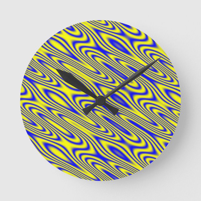 Relógio Redondo Lapis Lazuli Swirlies Abstract Wall Clock (Frente)