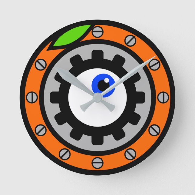 Relógio Redondo Laranja De Carrinho (Frente)