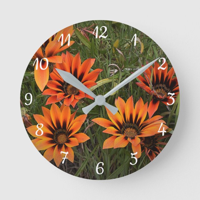 Relógio Redondo Laranja-e-Negro (Frente)