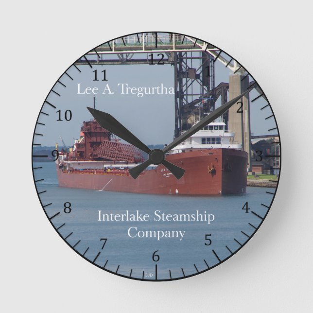 Relógio Redondo Lee A. Tregurtha clock (Frente)