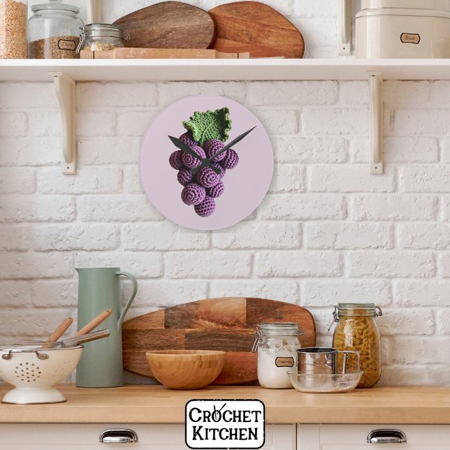 Relógio Redondo Legal Mínimo Roxo Vovó Chic Grape (Criador carregado)