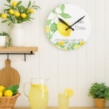 Lemon Citrus Custom Kitchen Wall Clock