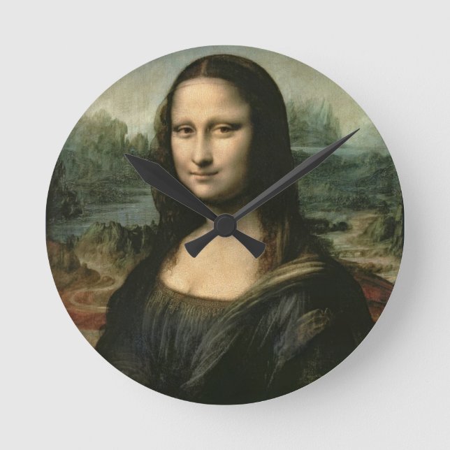 Relógio Redondo Leonardo Vinci | Mona Lisa, c.1503-6 (Frente)