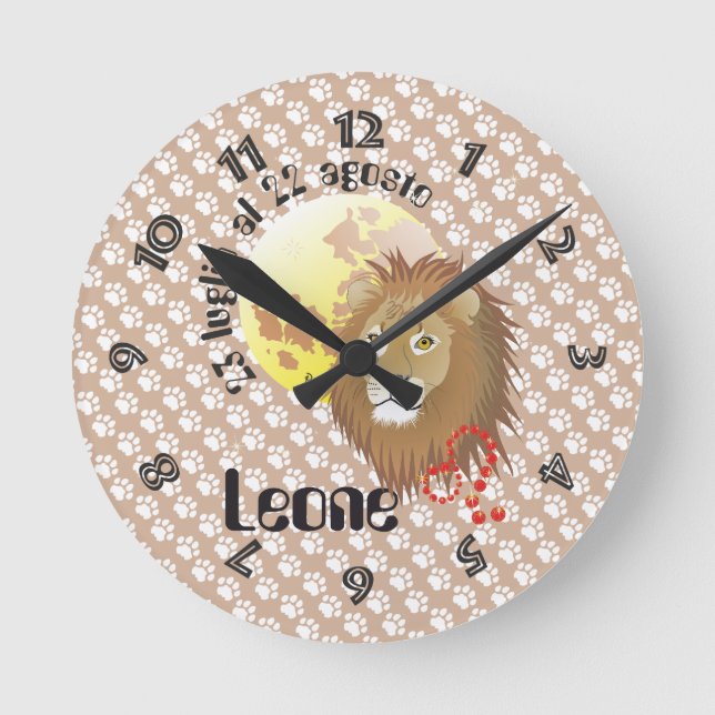 Relógio Redondo Leone 23 al 22 Orologio luglio agosto (Frente)