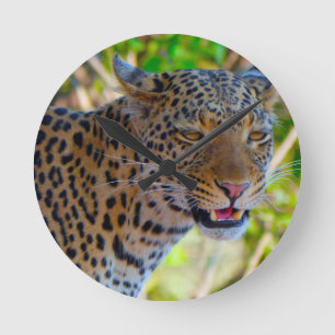 Relógio Redondo Leopardo Manchado