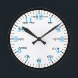 Relógio Redondo Letra hebraica Números redondos<br><div class="desc">relógio editável por danieljm.</div>