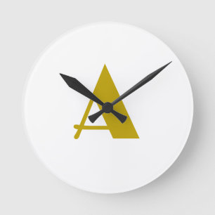 Relógio Redondo Letra inicial simples monograma personalizado a co