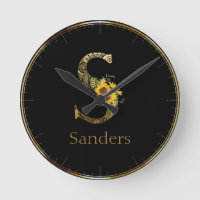 Letra negra e Dourada S Sunflower