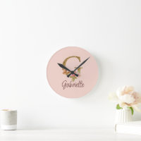 Letra Personalizada G Folha Dourada Rosas Rosa Pál